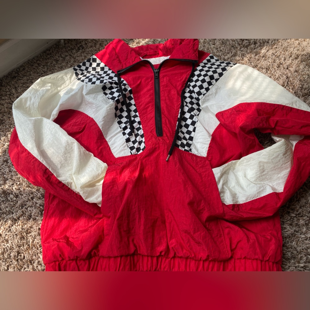 Rue 21 red checkered windbreaker